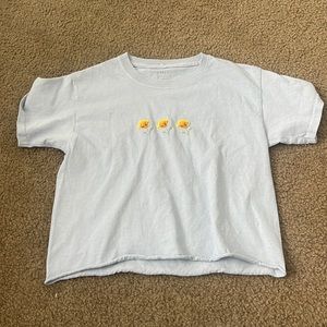 J.Galt cropped blue shirt